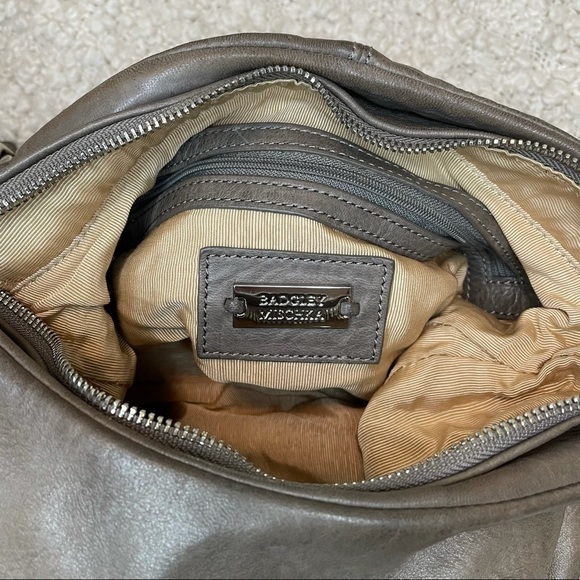Badgley Mischka Grey Leather Convertible Crossbody - Picture 11 of 12